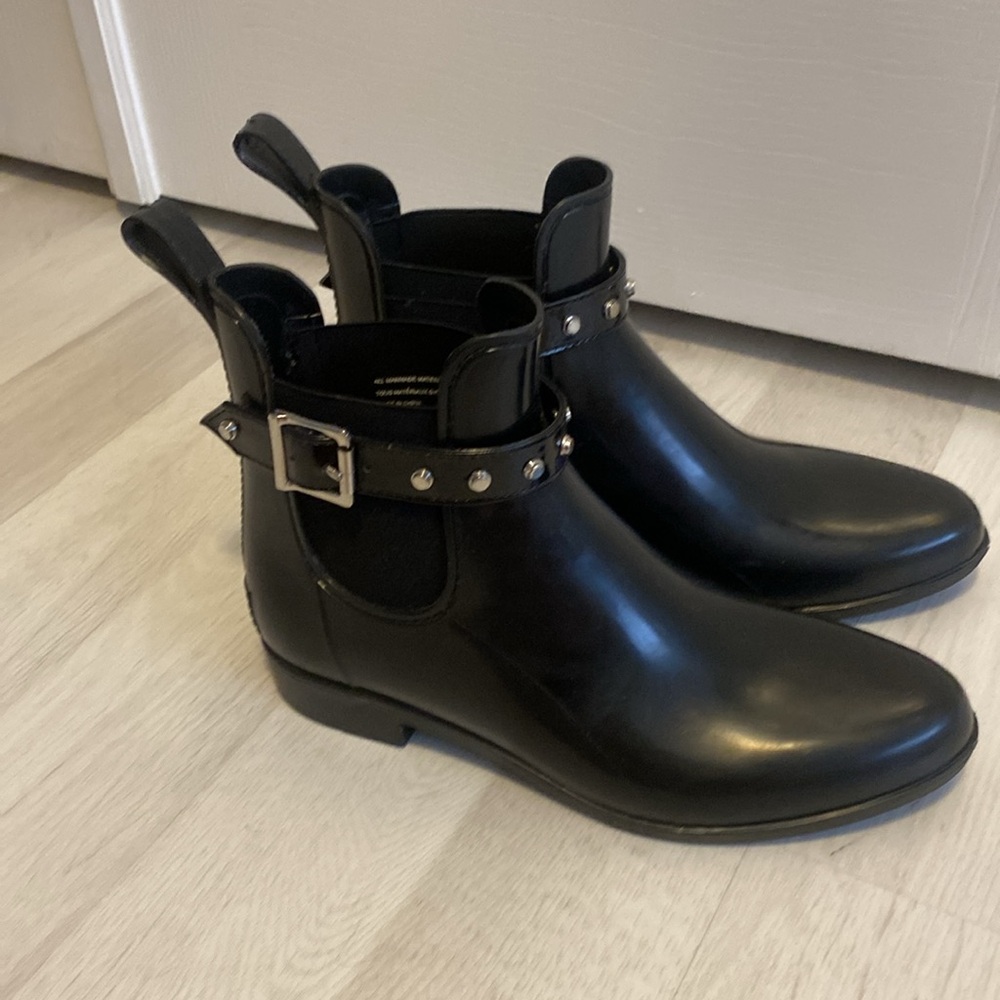 Halogen Black Waterproof Booties Silver Detail 8